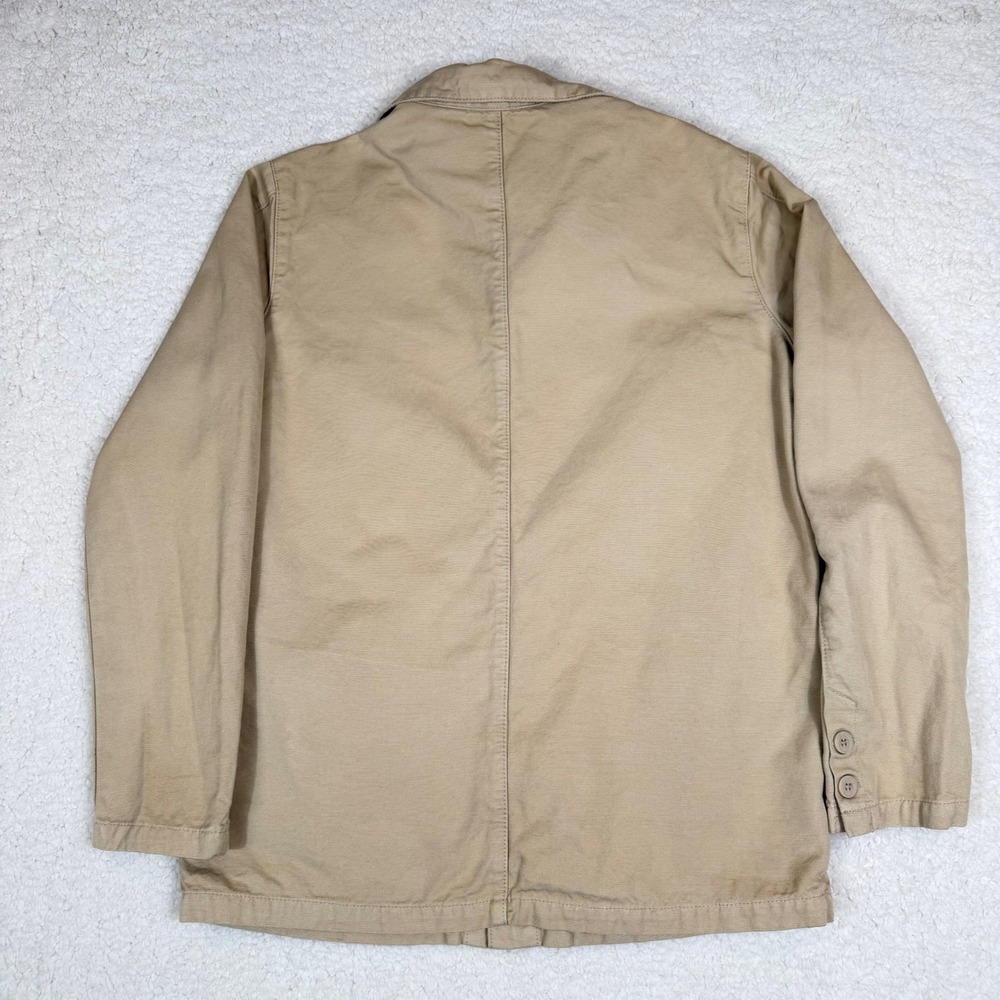 Saint James Mens Size 38 Sirocco Chore Coat Tan Khaki Cotton Canvas Work Jacket - Picture 3 of 10
